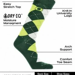 Best Sale ๐ TCK All Schools Oregon Ducks Argyle ๐ Dress ๐งฆ Socks NCAA Fanwear Crew Length โจ 6 TCK All Schools Oregon Ducks Argyle Dress Socks NCAA Fanwear Crew Length