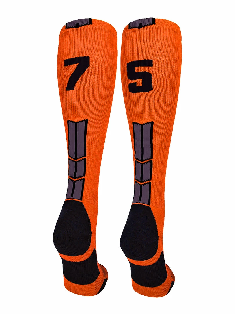 Best Sale ๐ MadSportsStuff ๐ฅ Softball ๐งฆ Socks Orange And Black Player ID Custom Number Over The Calf ๐งฆ Socks For ๐ฅ Softball โพ Baseball Football Boys And ๐ง Girls โญ 54 MadSportsStuff Softball Socks Orange And Black Player ID Custom Number Over The Calf Socks For Softball Baseball Football Boys And Girls