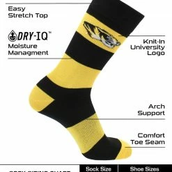 Outlet ❤️ TCK Missouri Tigers 🧦 Socks Game Day Striped Crew 🧦 Socks ⌛ 7 TCK Missouri Tigers Socks Game Day Striped Crew Socks