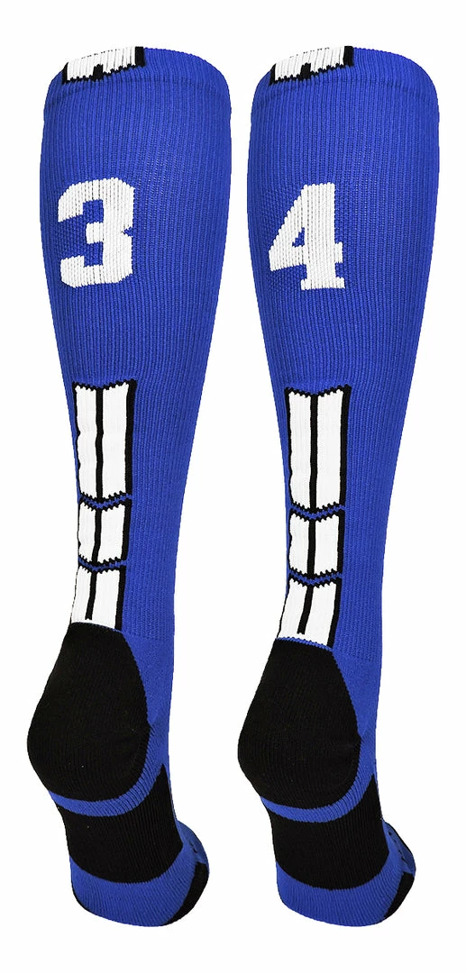 Brand new ๐ฅฐ MadSportsStuff Royal Player ID Custom Number Over The Calf ๐งฆ Socks For ๐ฅ Softball โพ Baseball Football Boys And ๐ง Girls ๐ 96 MadSportsStuff Royal Player ID Custom Number Over The Calf Socks For Softball Baseball Football Boys And Girls