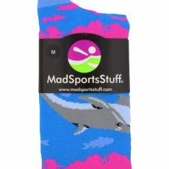 MadSportsStuff Happy Dolphins Athletic Over The Calf Socks