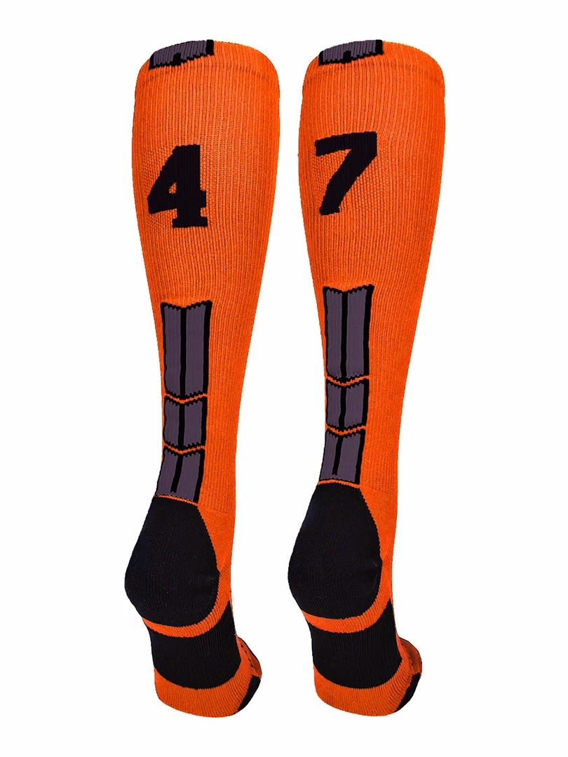 Deals โญ MadSportsStuff ๐ฅ Softball ๐งฆ Socks Orange And Black Player ID Custom Number Over The Calf ๐งฆ Socks For ๐ฅ Softball โพ Baseball Football Boys And ๐ง Girls ๐ 83 MadSportsStuff Softball Socks Orange And Black Player ID Custom Number Over The Calf Socks For Softball Baseball Football Boys And Girls
