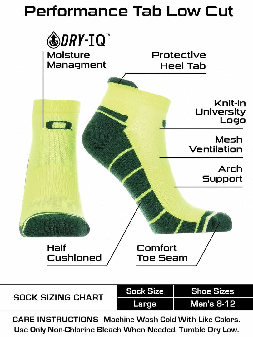 Brand new โญ TCK Oregon Ducks Low Cut Ankle ๐งฆ Socks With Tab All Schools โ 3 TCK Oregon Ducks Low Cut Ankle Socks With Tab All Schools