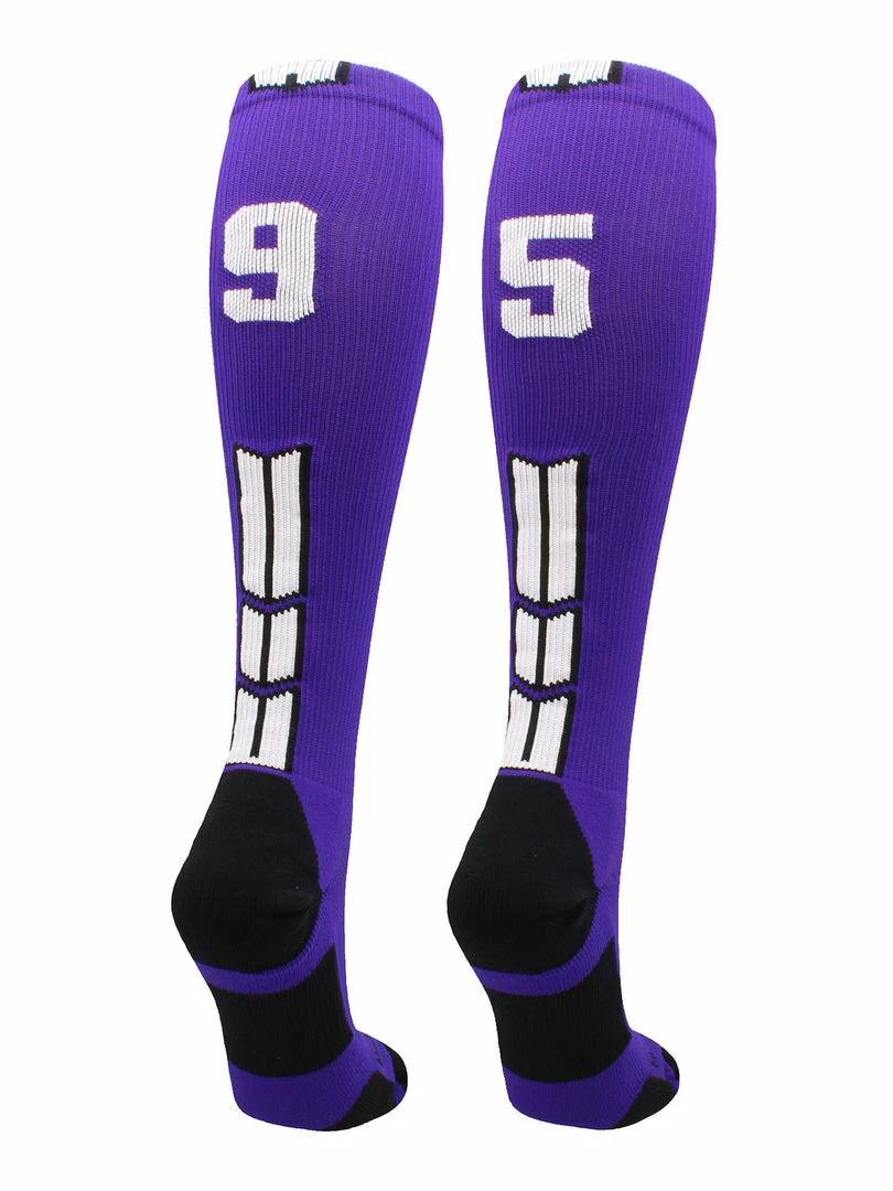 New โ๏ธ MadSportsStuff Purple Player ID Custom Number Over The Calf ๐งฆ Socks For ๐ฅ Softball โพ Baseball Football Boys And ๐ง Girls ๐ 35 MadSportsStuff Purple Player ID Custom Number Over The Calf Socks For Softball Baseball Football Boys And Girls