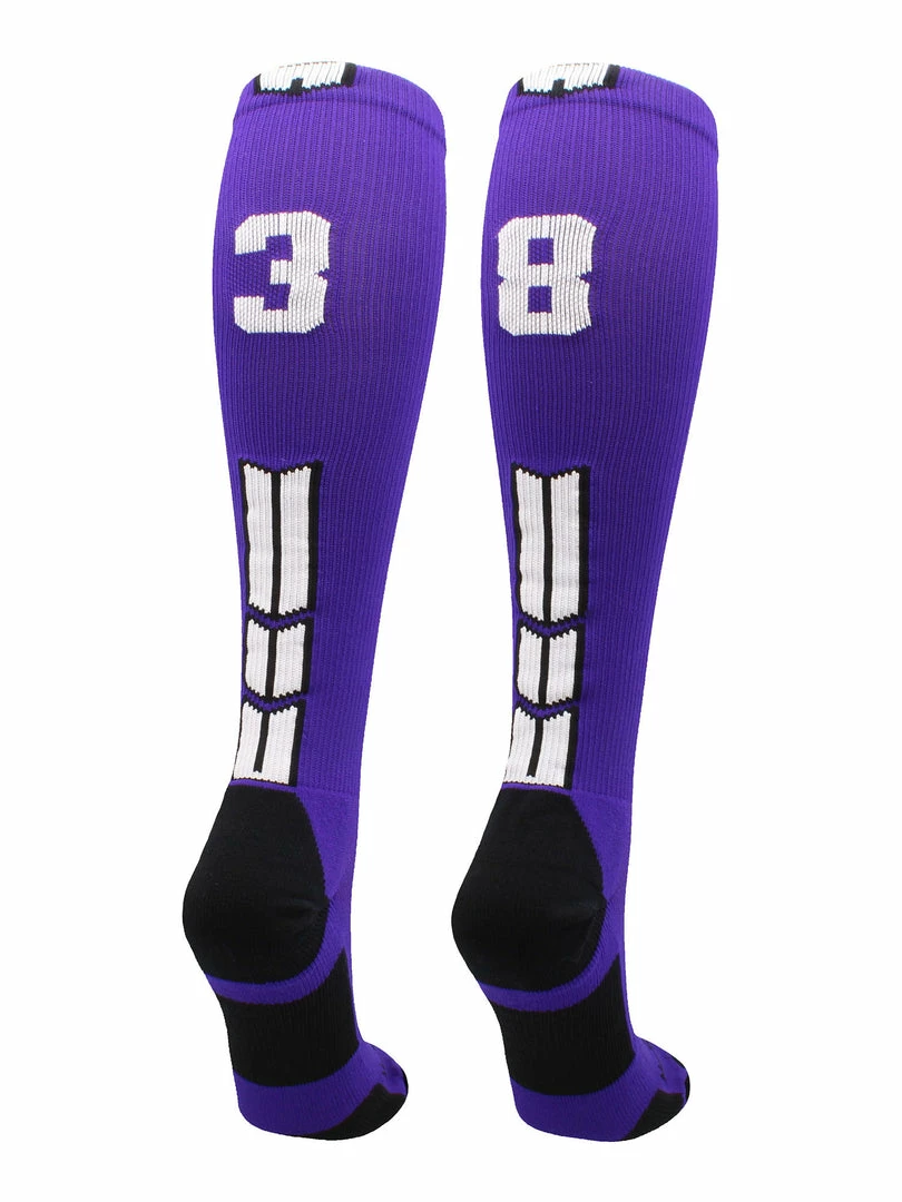Discount ๐ MadSportsStuff Purple Player ID Custom Number Over The Calf ๐งฆ Socks For ๐ฅ Softball โพ Baseball Football Boys And ๐ง Girls ๐ฅ Softball ๐งฆ Socks ๐ 92 MadSportsStuff Purple Player ID Custom Number Over The Calf Socks For Softball Baseball Football Boys And Girls Softball Socks
