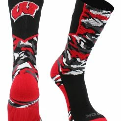 TCK Sports All Schools Wisconsin Badgers Socks Woodland Camo Crew