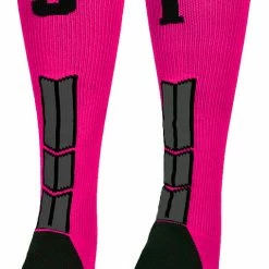 Discount ๐ฅ MadSportsStuff Neon Pink And Black Player ID Custom Number Over The Calf ๐งฆ Socks For ๐ฅ Softball โพ Baseball Football Boys And ๐ง Girls โพ Baseball ๐งฆ Socks ๐ 144 MadSportsStuff Neon Pink And Black Player ID Custom Number Over The Calf Socks For Softball Baseball Football Boys And Girls Baseball Socks