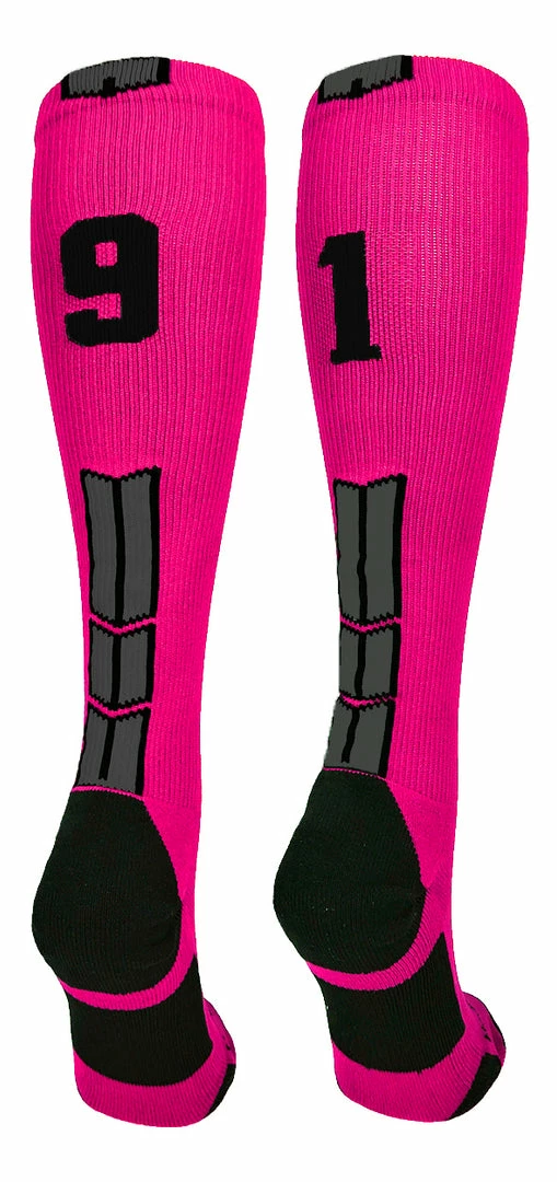 Best Sale ๐ MadSportsStuff โพ Baseball ๐งฆ Socks Neon Pink And Black Player ID Custom Number Over The Calf ๐งฆ Socks For ๐ฅ Softball โพ Baseball Football Boys And ๐ง Girls โจ 39 MadSportsStuff Baseball Socks Neon Pink And Black Player ID Custom Number Over The Calf Socks For Softball Baseball Football Boys And Girls