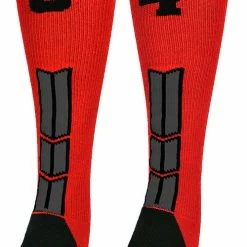 New ๐ MadSportsStuff Red And Black Player ID Custom Number Over The Calf ๐งฆ Socks For ๐ฅ Softball โพ Baseball Football Boys And ๐ง Girls โพ Baseball ๐งฆ Socks ๐ 141 MadSportsStuff Red And Black Player ID Custom Number Over The Calf Socks For Softball Baseball Football Boys And Girls Baseball Socks