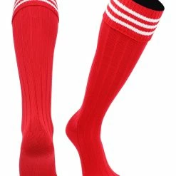 TCK Euro Style 3 Stripe Soccer Socks With Fold Down Top