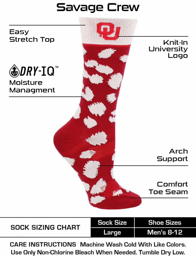 Best reviews of ๐ TCK OU Oklahoma Sooners ๐งฆ Socks ๐ฉ Womens Savage Crew ๐งฆ Socks All Schools ๐คฉ 3 TCK OU Oklahoma Sooners Socks Womens Savage Crew Socks All Schools
