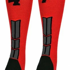 New ๐ MadSportsStuff Red And Black Player ID Custom Number Over The Calf ๐งฆ Socks For ๐ฅ Softball โพ Baseball Football Boys And ๐ง Girls โพ Baseball ๐งฆ Socks ๐ 188 MadSportsStuff Red And Black Player ID Custom Number Over The Calf Socks For Softball Baseball Football Boys And Girls Baseball Socks