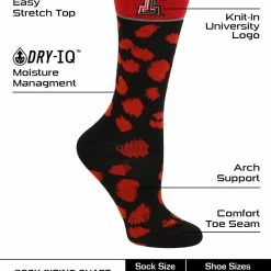TCK Texas Tech Red Raiders Socks Womens Savage Crew Socks All Schools