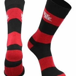 TCK All Schools Houston Cougars Socks Game Day Striped Crew Socks