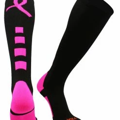 TCK Baseline Breast Cancer Awareness Over The Calf Socks Baseball Socks