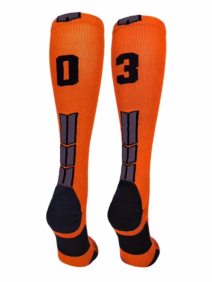 Best Sale ๐ MadSportsStuff ๐ฅ Softball ๐งฆ Socks Orange And Black Player ID Custom Number Over The Calf ๐งฆ Socks For ๐ฅ Softball โพ Baseball Football Boys And ๐ง Girls โญ 1 MadSportsStuff Softball Socks Orange And Black Player ID Custom Number Over The Calf Socks For Softball Baseball Football Boys And Girls