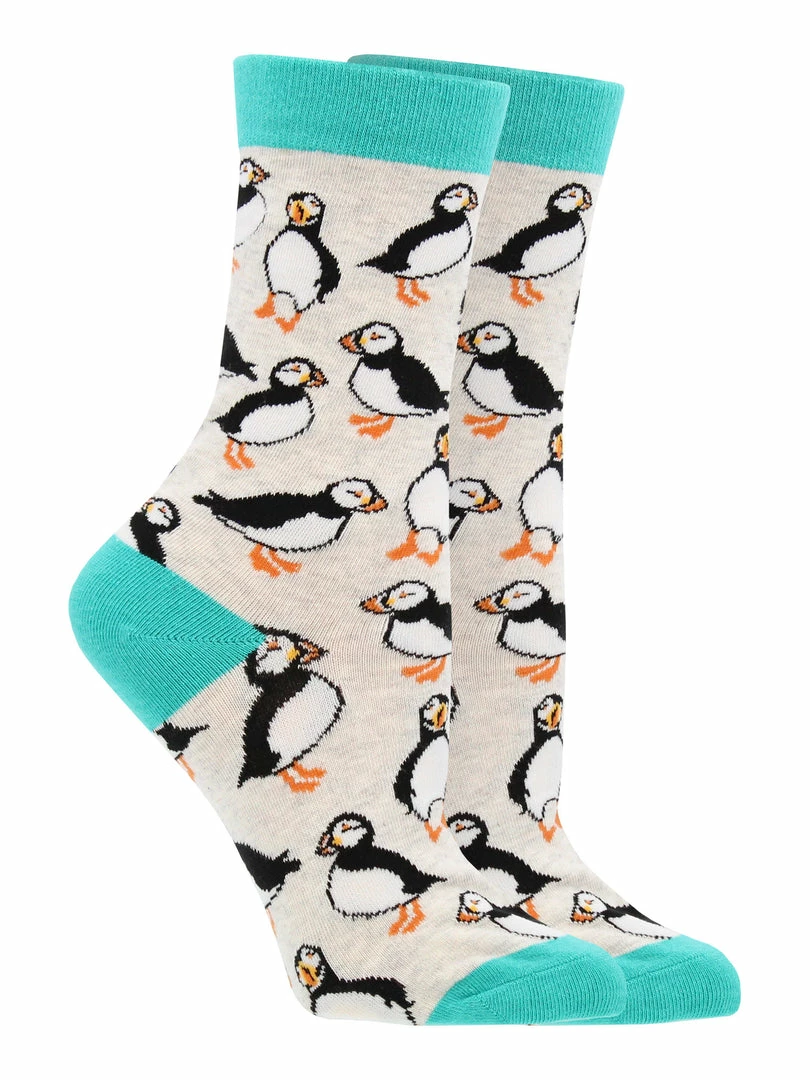Outlet โ๏ธ WHD Crazy ๐งฆ Socks - Crew Puffin ๐งฆ Socks For ๐ฉ Women Gift For Bird Lovers ๐ 1 WHD Crazy Socks - Crew Puffin Socks For Women Gift For Bird Lovers