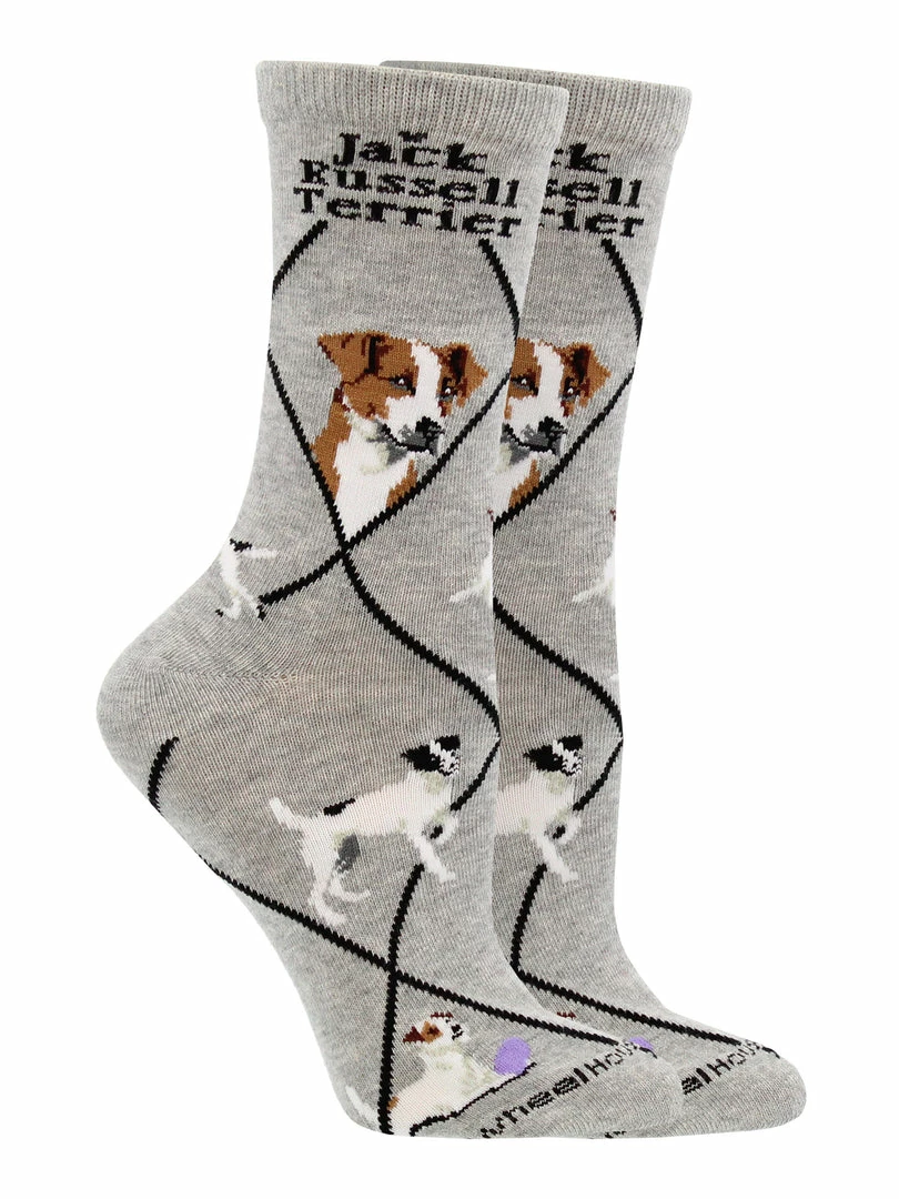 Flash Sale ๐ฅ WHD Crazy ๐งฆ Socks - Crew Jack Russell Terrier ๐งฆ Socks For ๐ฉ Women Gift For ๐ถ Dog Lovers ๐ 4 WHD Crazy Socks - Crew Jack Russell Terrier Socks For Women Gift For Dog Lovers
