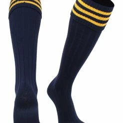 TCK Euro Style 3 Stripe Soccer Socks With Fold Down Top