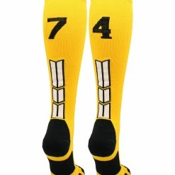 Brand new ๐ MadSportsStuff Gold Player ID Custom Number Over The Calf ๐งฆ Socks For ๐ฅ Softball โพ Baseball Football Boys And ๐ง Girls ๐ฅ Softball ๐งฆ Socks ๐ 134 MadSportsStuff Gold Player ID Custom Number Over The Calf Socks For Softball Baseball Football Boys And Girls Softball Socks