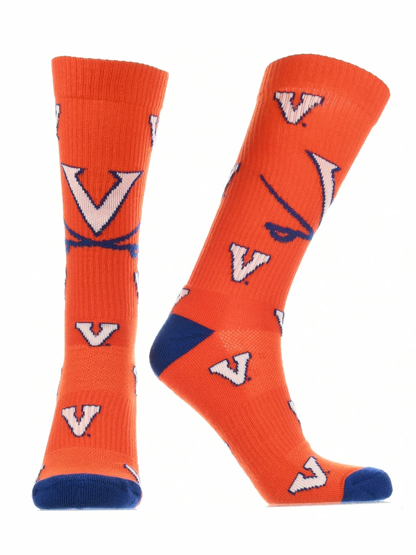 Wholesale ๐ TCK Virginia Cavaliers ๐งฆ Socks Crew Length Sock Mayhem All Schools ๐ฅ 2 TCK Virginia Cavaliers Socks Crew Length Sock Mayhem All Schools