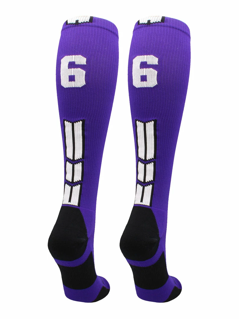 New โ๏ธ MadSportsStuff Purple Player ID Custom Number Over The Calf ๐งฆ Socks For ๐ฅ Softball โพ Baseball Football Boys And ๐ง Girls ๐ 14 MadSportsStuff Purple Player ID Custom Number Over The Calf Socks For Softball Baseball Football Boys And Girls