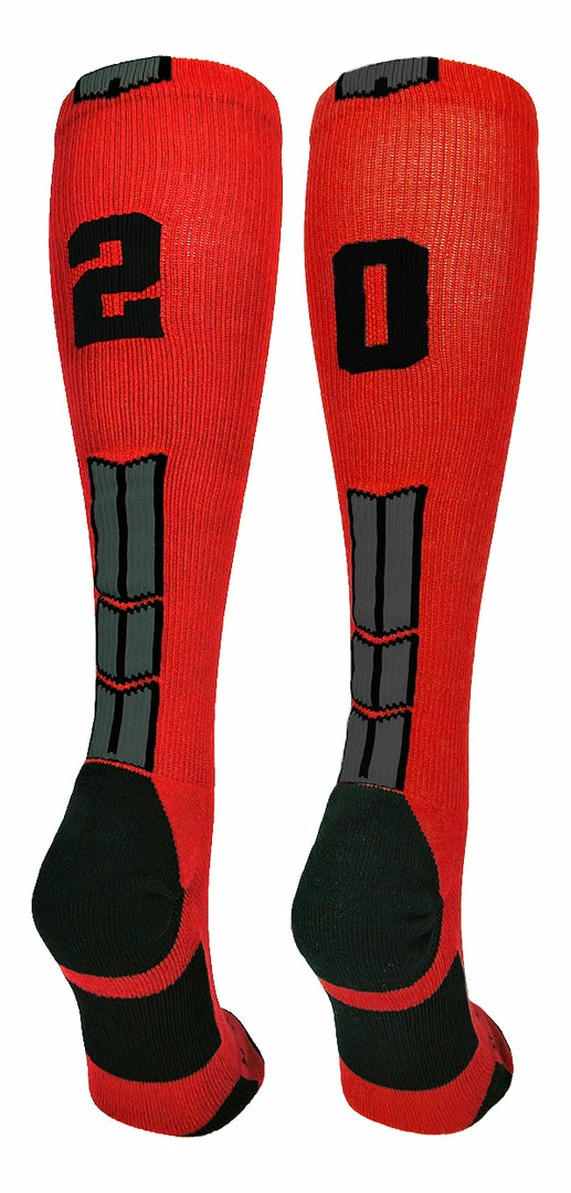 Budget ๐ฏ MadSportsStuff Red And Black Player ID Custom Number Over The Calf ๐งฆ Socks For ๐ฅ Softball โพ Baseball Football Boys And ๐ง Girls โพ Baseball ๐งฆ Socks ๐ 59 MadSportsStuff Red And Black Player ID Custom Number Over The Calf Socks For Softball Baseball Football Boys And Girls Baseball Socks