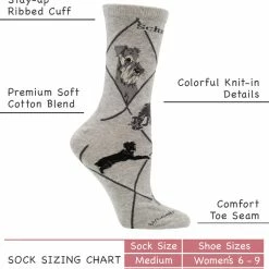 WHD Crazy Socks - Crew Schnauzer Socks For Women Gift For Dog Lovers