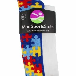 MadSportsStuff Puzzle Heart Autism Awareness Over The Calf Socks Baseball Socks