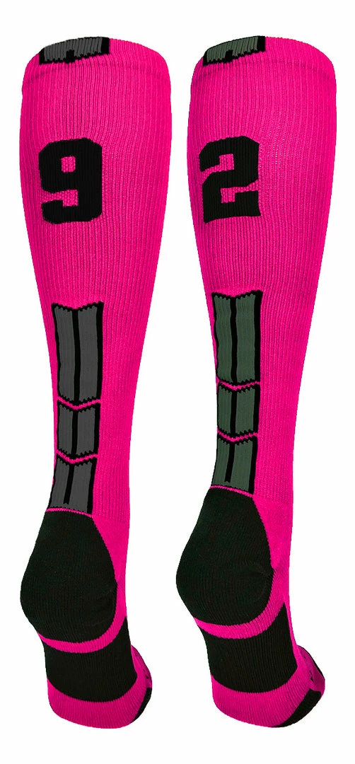 Best Sale ๐ MadSportsStuff โพ Baseball ๐งฆ Socks Neon Pink And Black Player ID Custom Number Over The Calf ๐งฆ Socks For ๐ฅ Softball โพ Baseball Football Boys And ๐ง Girls โจ 38 MadSportsStuff Baseball Socks Neon Pink And Black Player ID Custom Number Over The Calf Socks For Softball Baseball Football Boys And Girls