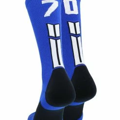 MadSportsStuff Royal Player ID Custom Number Crew Socks For Basketball Lacrosse Volleyball Boys And Girls