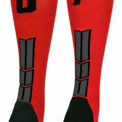 Budget ๐ฏ MadSportsStuff Red And Black Player ID Custom Number Over The Calf ๐งฆ Socks For ๐ฅ Softball โพ Baseball Football Boys And ๐ง Girls โพ Baseball ๐งฆ Socks ๐ 177 MadSportsStuff Red And Black Player ID Custom Number Over The Calf Socks For Softball Baseball Football Boys And Girls Baseball Socks