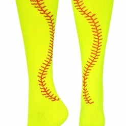MadSportsStuff Softball Socks With Stitches - For Girls Or Women - Knee High Length