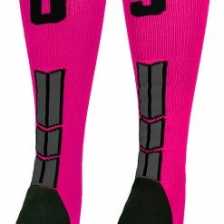Best Sale ๐ MadSportsStuff โพ Baseball ๐งฆ Socks Neon Pink And Black Player ID Custom Number Over The Calf ๐งฆ Socks For ๐ฅ Softball โพ Baseball Football Boys And ๐ง Girls โจ 181 MadSportsStuff Baseball Socks Neon Pink And Black Player ID Custom Number Over The Calf Socks For Softball Baseball Football Boys And Girls