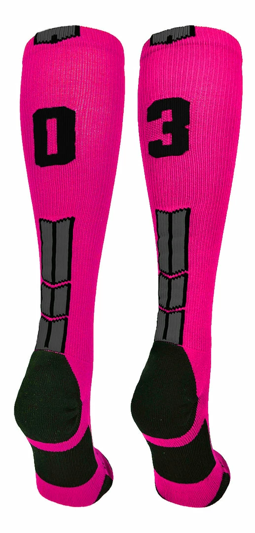 Best Sale ๐ MadSportsStuff โพ Baseball ๐งฆ Socks Neon Pink And Black Player ID Custom Number Over The Calf ๐งฆ Socks For ๐ฅ Softball โพ Baseball Football Boys And ๐ง Girls โจ 76 MadSportsStuff Baseball Socks Neon Pink And Black Player ID Custom Number Over The Calf Socks For Softball Baseball Football Boys And Girls