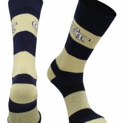 TCK Georgia Tech Yellow Jackets Socks Game Day Striped Crew Socks All Schools