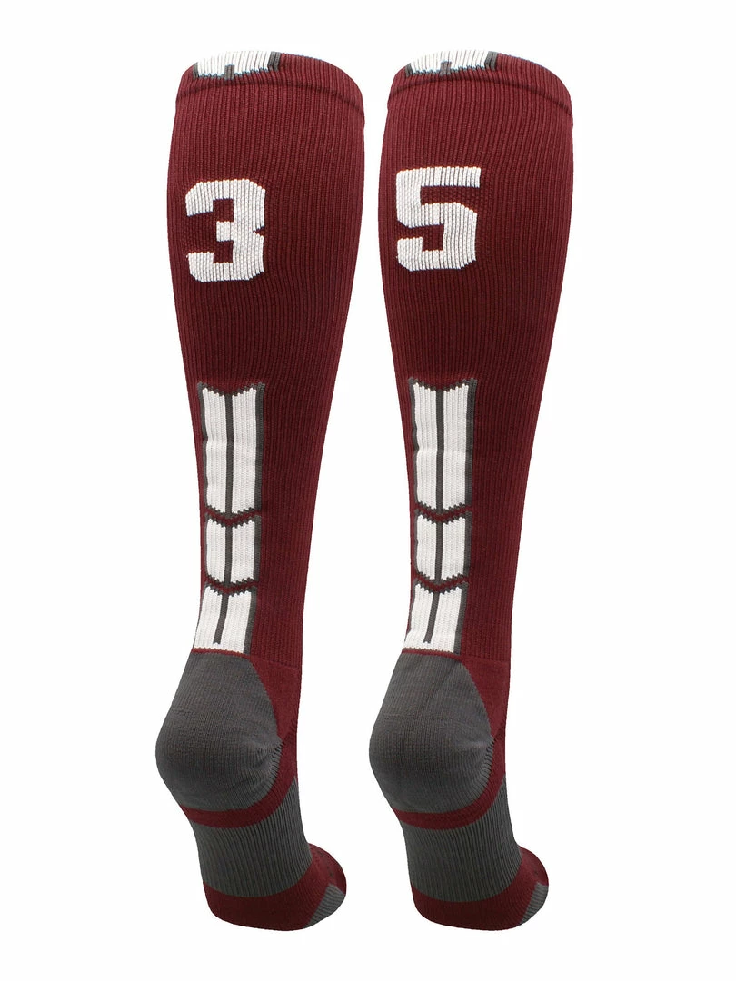 Best Sale ๐ MadSportsStuff ๐ฅ Softball ๐งฆ Socks Maroon Player ID Custom Number Over The Calf ๐งฆ Socks For ๐ฅ Softball โพ Baseball Football Boys And ๐ง Girls ๐คฉ 94 MadSportsStuff Softball Socks Maroon Player ID Custom Number Over The Calf Socks For Softball Baseball Football Boys And Girls