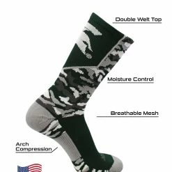 TCK Michigan State Spartans Socks Woodland Camo Crew All Schools