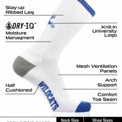 Best deal ๐ TCK Kentucky Wildcats ๐งฆ Socks Basic Crew White ๐งฆ Socks ๐ 6 TCK Kentucky Wildcats Socks Basic Crew White Socks