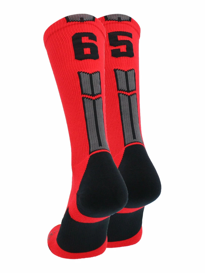 Promo ๐ MadSportsStuff Red And Black Player ID Custom Number Crew ๐งฆ Socks For ๐ Basketball Lacrosse Volleyball Boys And ๐ง Girls Volleyball ๐งฆ Socks โจ 14 MadSportsStuff Red And Black Player ID Custom Number Crew Socks For Basketball Lacrosse Volleyball Boys And Girls Volleyball Socks