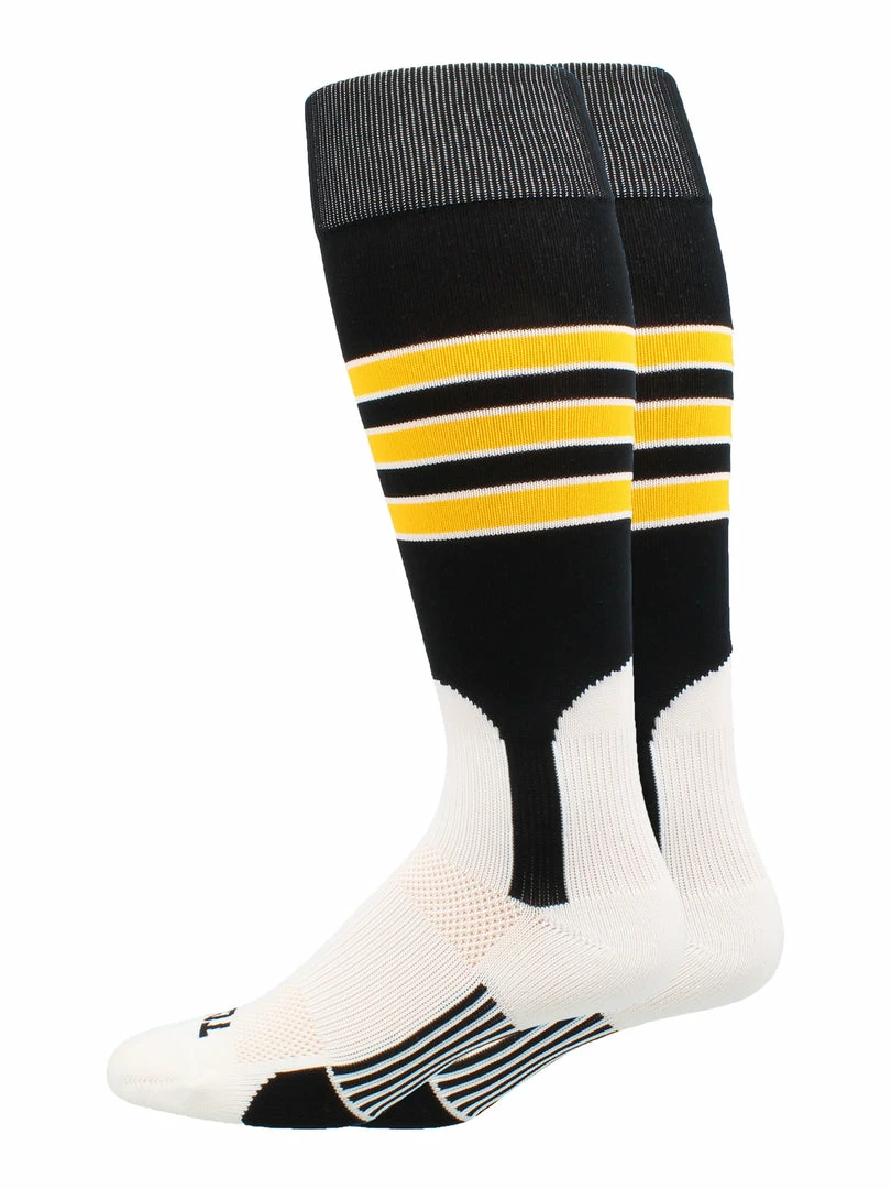 New ๐ MadSportsStuff โพ Baseball Stirrup ๐งฆ Socks 3 Stripe With Featheredge ๐ 1 MadSportsStuff Baseball Stirrup Socks 3 Stripe With Featheredge