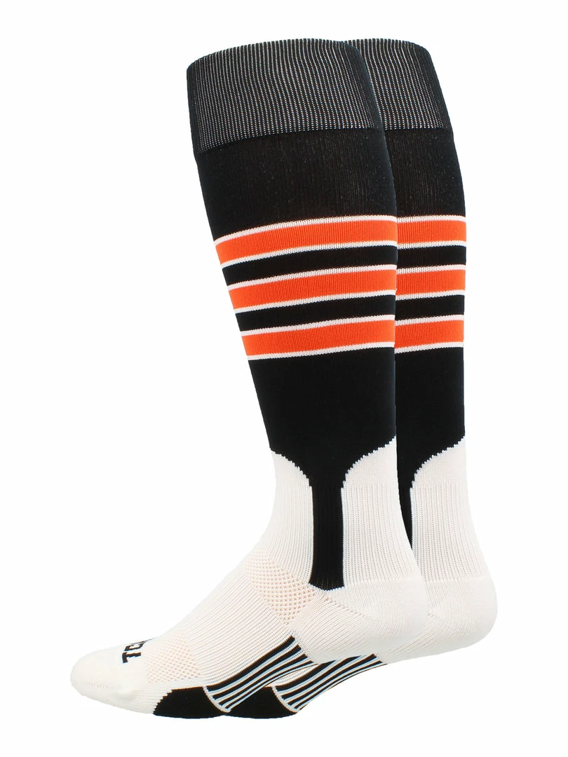 New ๐ MadSportsStuff โพ Baseball Stirrup ๐งฆ Socks 3 Stripe With Featheredge ๐ 7 MadSportsStuff Baseball Stirrup Socks 3 Stripe With Featheredge