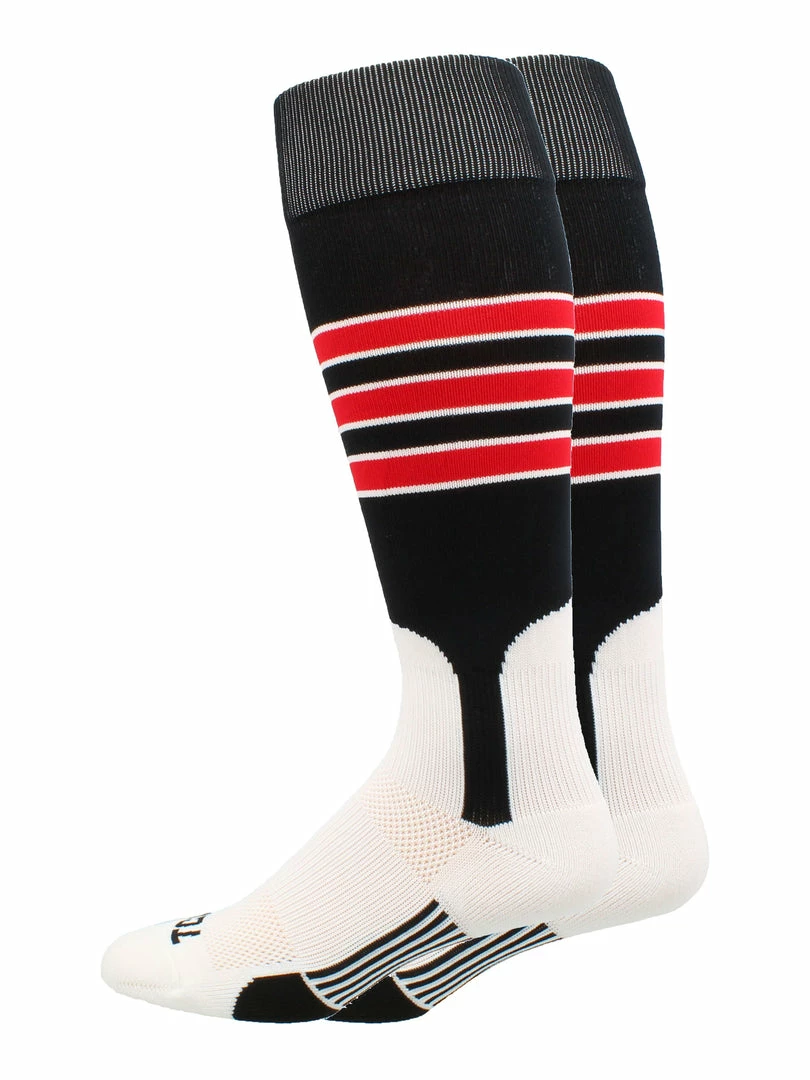 New ๐ MadSportsStuff โพ Baseball Stirrup ๐งฆ Socks 3 Stripe With Featheredge ๐ 8 MadSportsStuff Baseball Stirrup Socks 3 Stripe With Featheredge