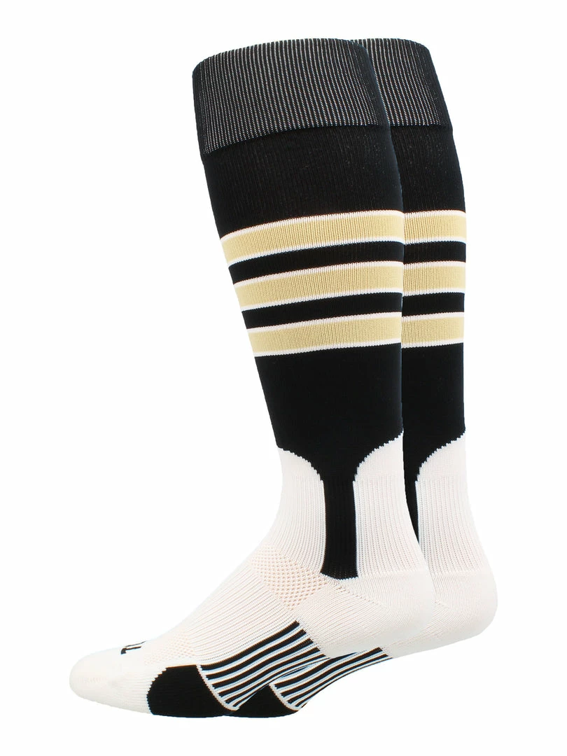 New ๐ MadSportsStuff โพ Baseball Stirrup ๐งฆ Socks 3 Stripe With Featheredge ๐ 9 MadSportsStuff Baseball Stirrup Socks 3 Stripe With Featheredge