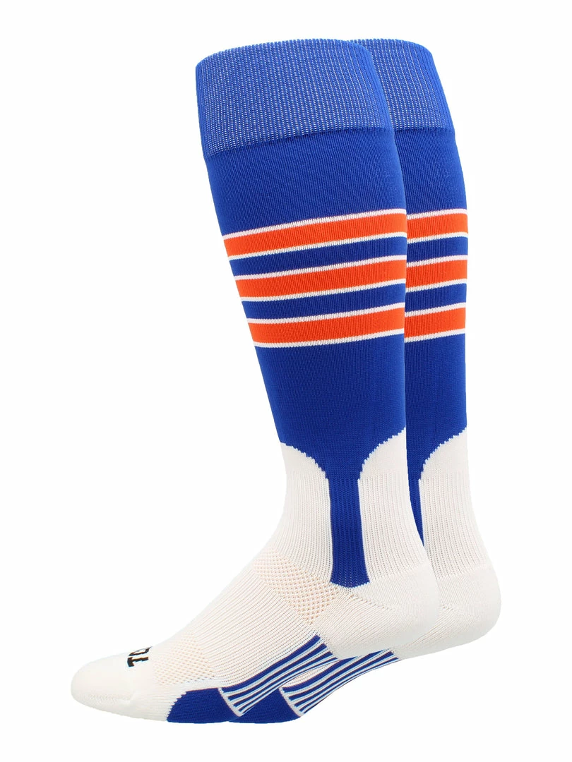 New ๐ MadSportsStuff โพ Baseball Stirrup ๐งฆ Socks 3 Stripe With Featheredge ๐ 19 MadSportsStuff Baseball Stirrup Socks 3 Stripe With Featheredge