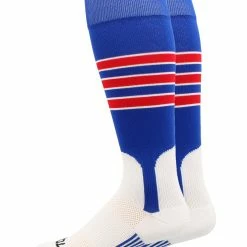 New ๐ MadSportsStuff โพ Baseball Stirrup ๐งฆ Socks 3 Stripe With Featheredge ๐ 41 MadSportsStuff Baseball Stirrup Socks 3 Stripe With Featheredge