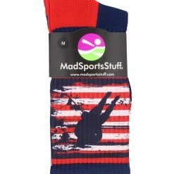 MadSportsStuff USA Hockey Socks Crew Length For Boys Or Men, Hockey Gift