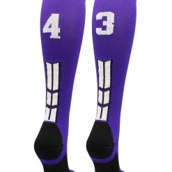 New โ๏ธ MadSportsStuff Purple Player ID Custom Number Over The Calf ๐งฆ Socks For ๐ฅ Softball โพ Baseball Football Boys And ๐ง Girls ๐ 192 MadSportsStuff Purple Player ID Custom Number Over The Calf Socks For Softball Baseball Football Boys And Girls