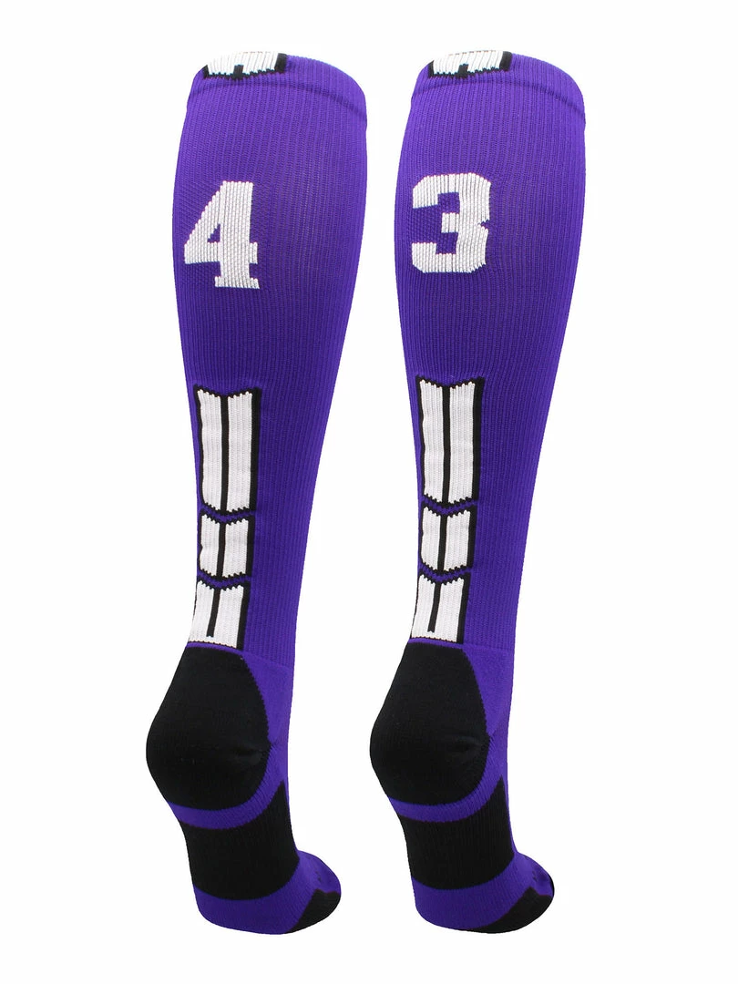 New โ๏ธ MadSportsStuff Purple Player ID Custom Number Over The Calf ๐งฆ Socks For ๐ฅ Softball โพ Baseball Football Boys And ๐ง Girls ๐ 87 MadSportsStuff Purple Player ID Custom Number Over The Calf Socks For Softball Baseball Football Boys And Girls