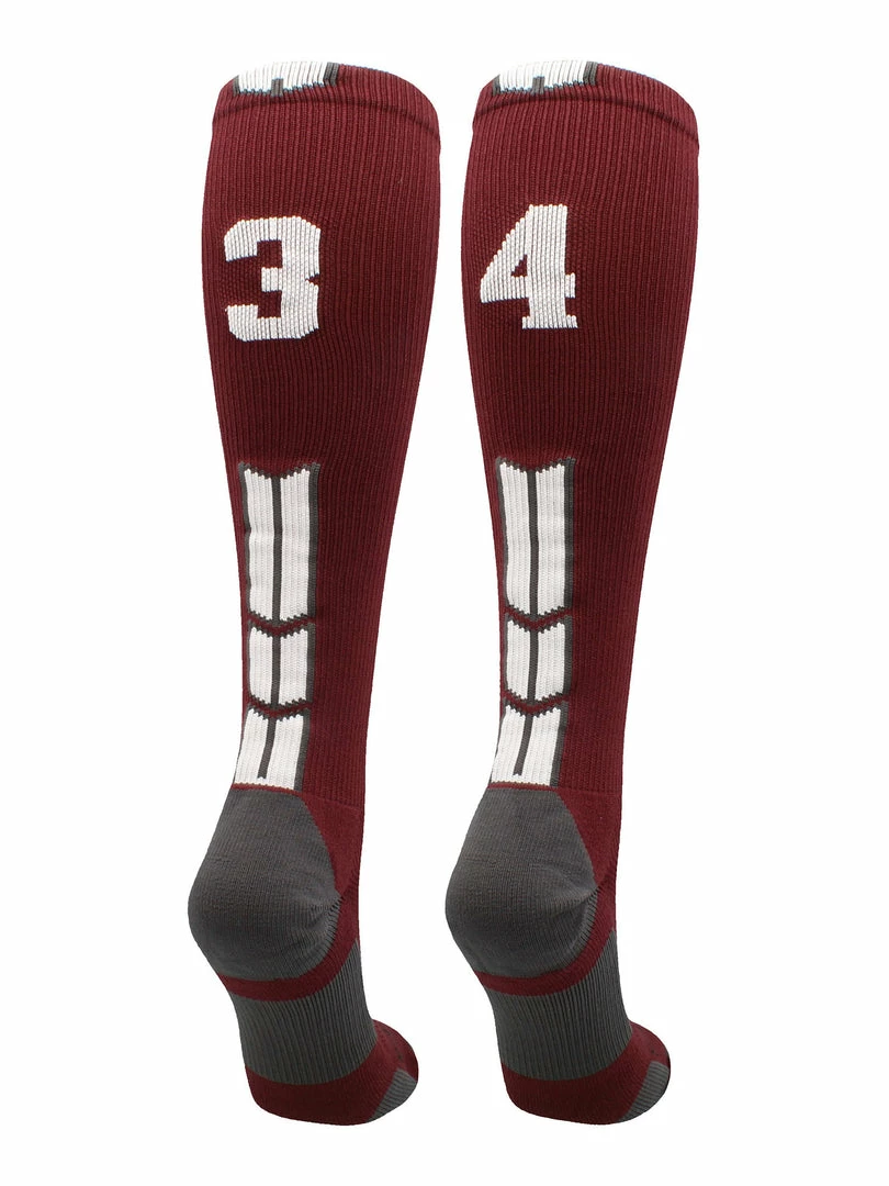 Best Sale ๐ MadSportsStuff Maroon Player ID Custom Number Over The Calf ๐งฆ Socks For ๐ฅ Softball โพ Baseball Football Boys And ๐ง Girls ๐ฅ Softball ๐งฆ Socks ๐ 95 MadSportsStuff Maroon Player ID Custom Number Over The Calf Socks For Softball Baseball Football Boys And Girls Softball Socks